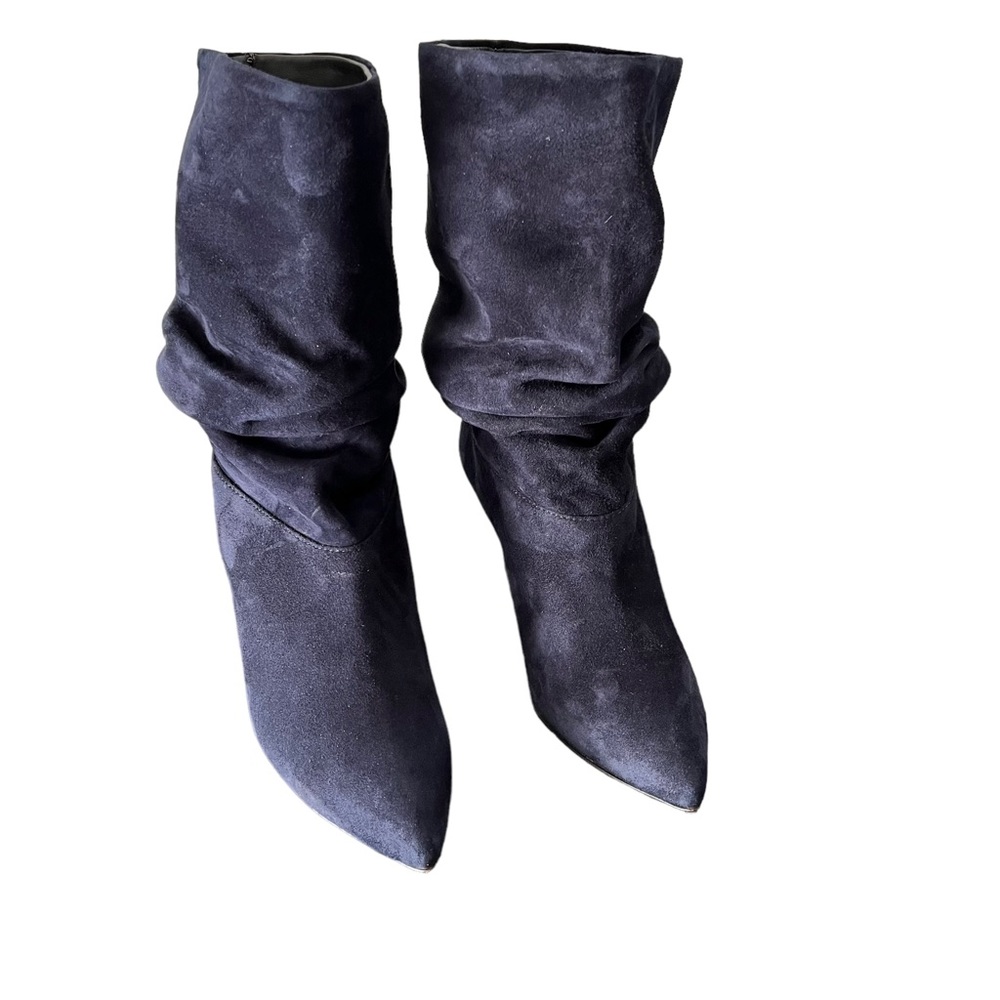 Andrea Carrano RICCIA NAVY SUEDE Mid-Calf Bootie Women’s Size 7.5 - Picture 3 of 12